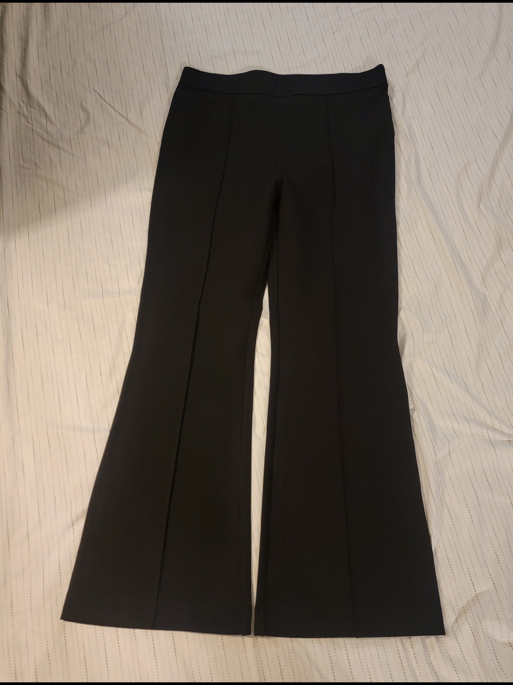 Black Flare Leg Pants -36" W 32" Length,  Sleek Trousers, Modern Ambition